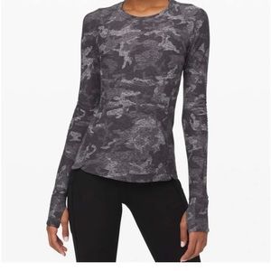 Lululemon gray/camo long sleeve - size 4. Super soft! Excellent condition!